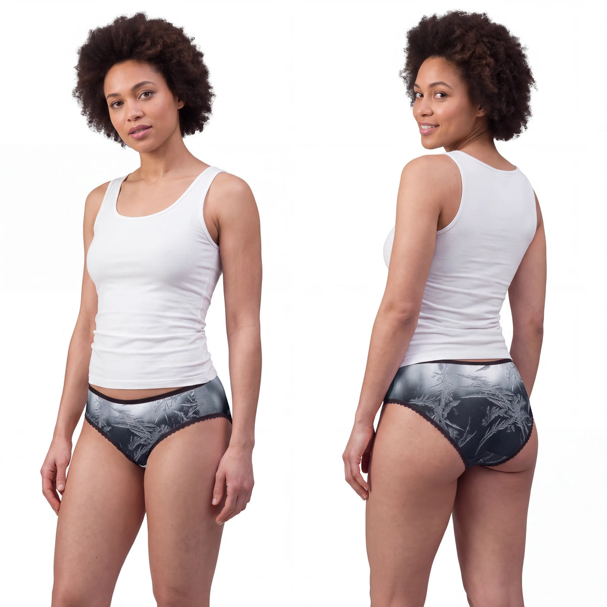 Women's Briefs with Frosted Winter Art