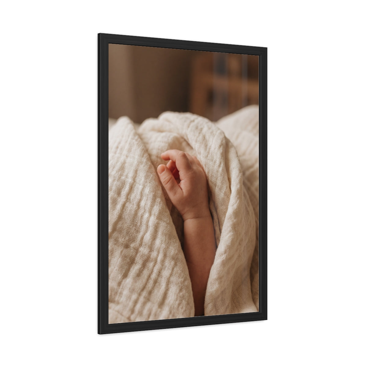 Framed Poster - Tender Newborn Hand (8×12, 9×11, 11×14... |...