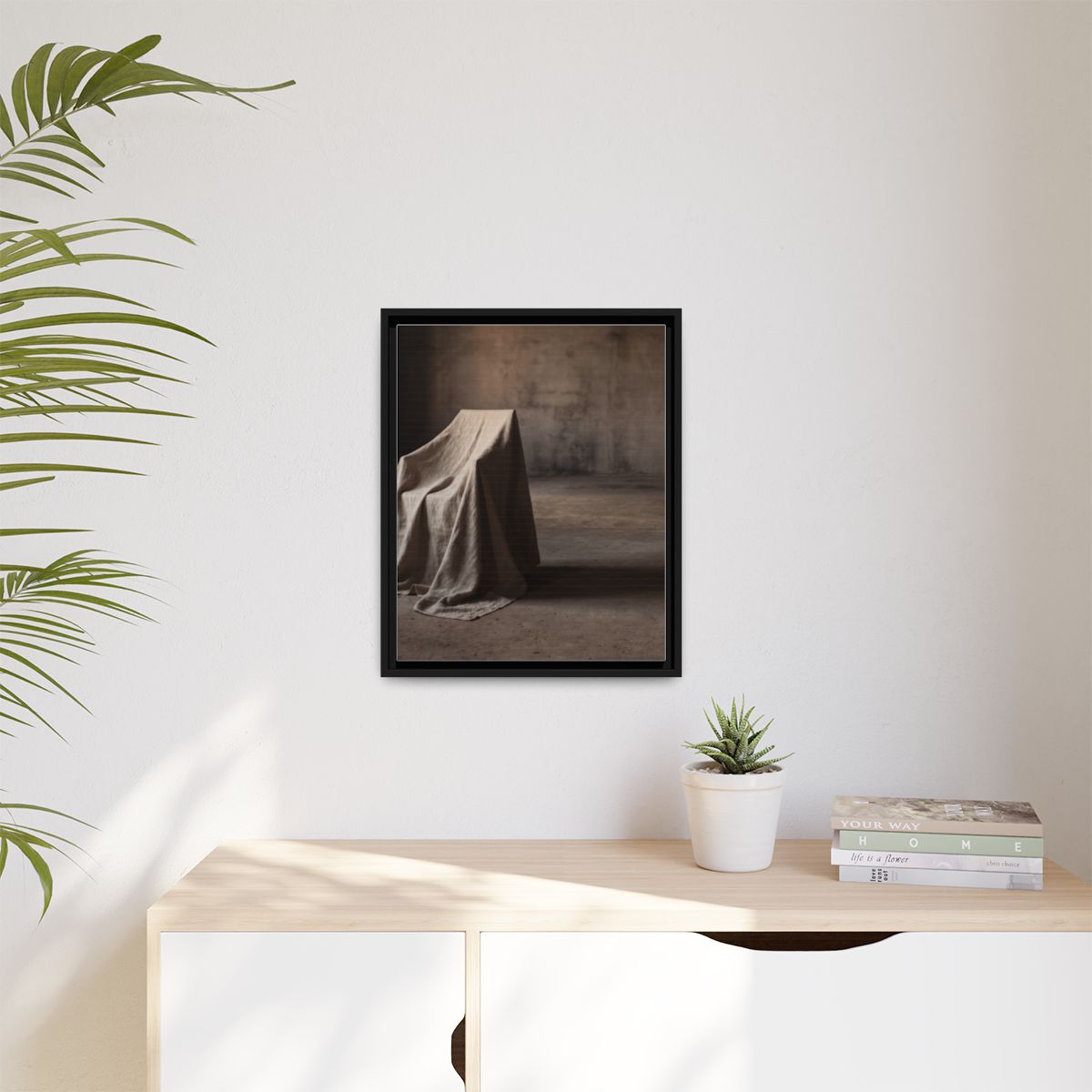Matte Canvas, Framed - Draped Silence Still Life Art... |...