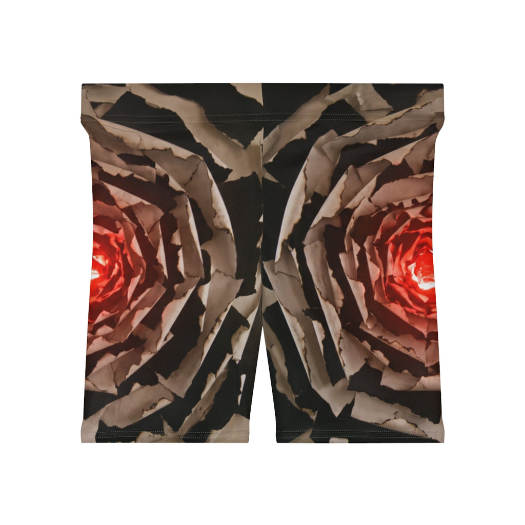 Women's Biker Shorts - Paper Bloom Rift | Echovira Gallery