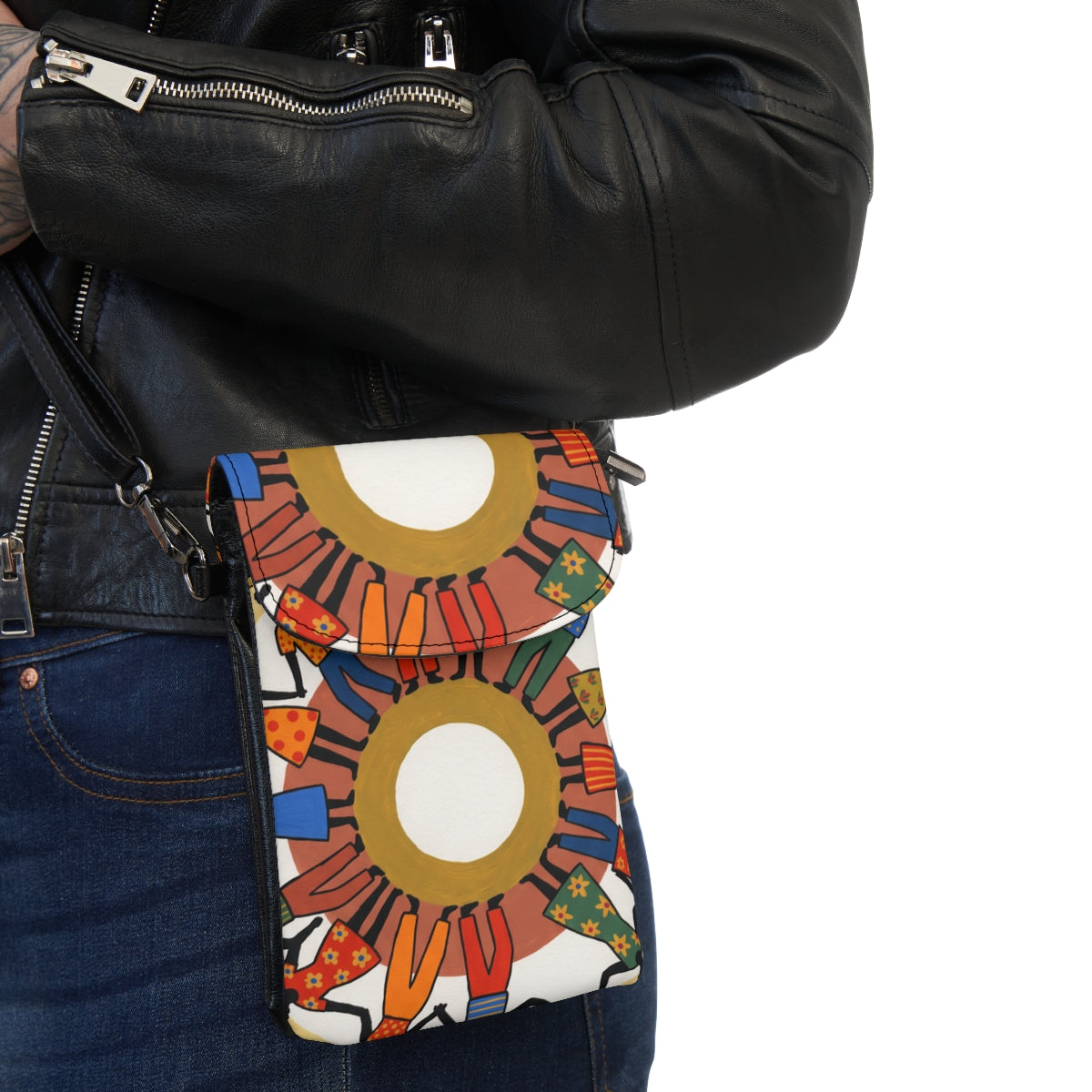 Cell Phone Wallet - Unity Mandala Folk Art | Echovira...