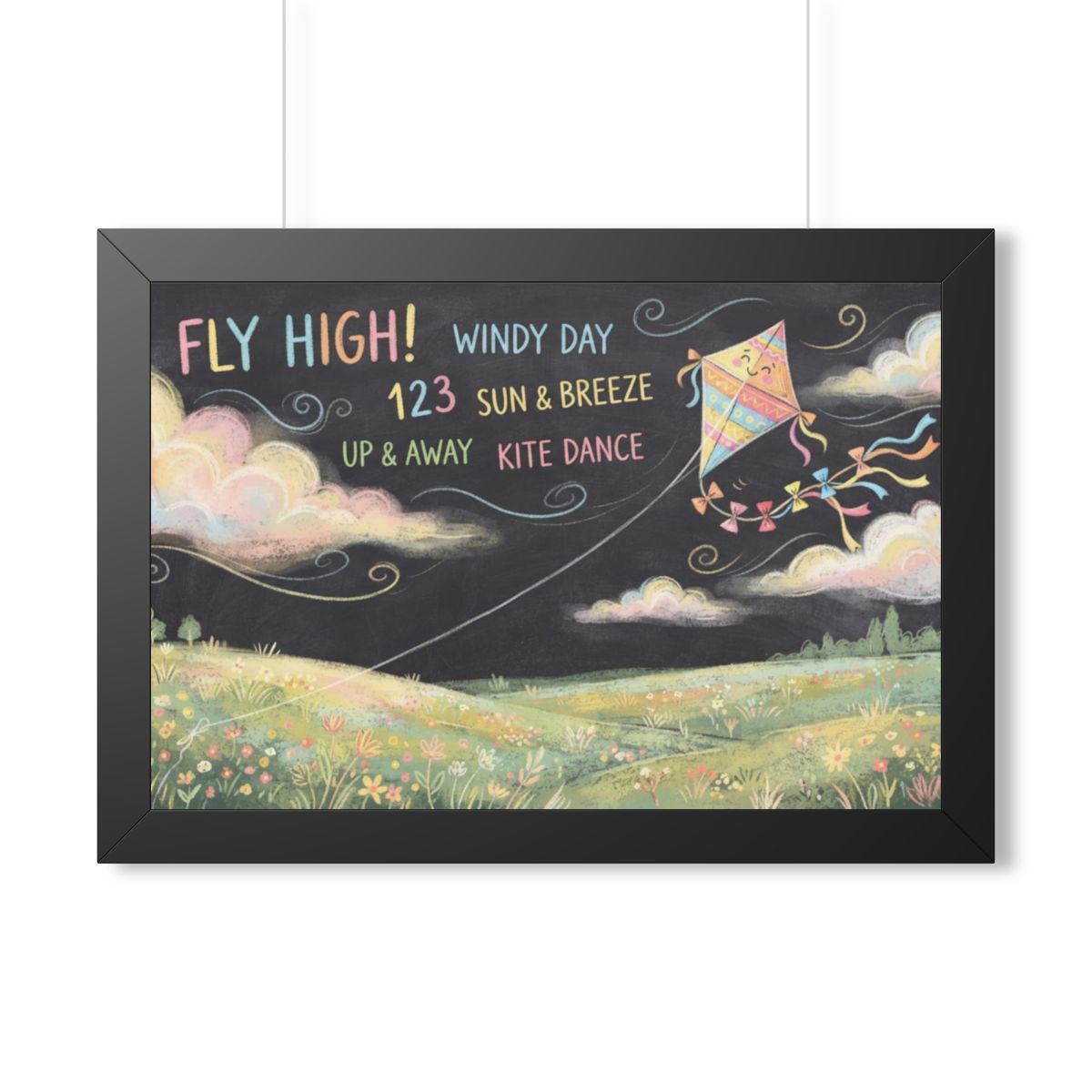 Framed Horizontal Poster - Breeze Meadow — Black (14×11... |...