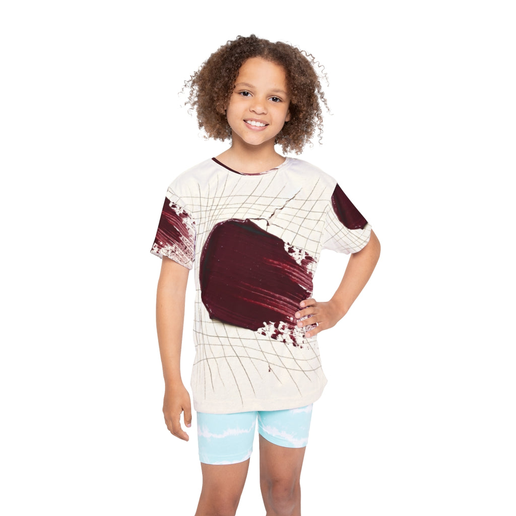 Kids Sports Jersey Crimson Abstract Art