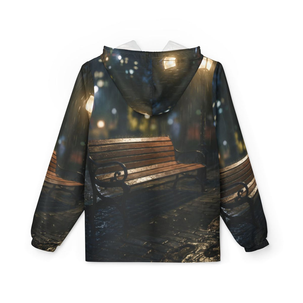 Rainy Park Bench Windbreaker Jacket