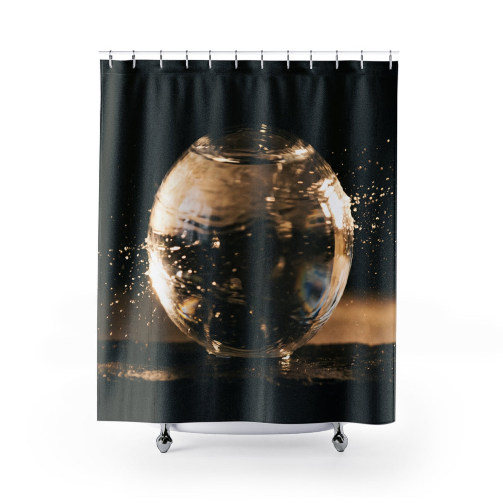 Shower Curtain - Luminous Kinetic Orb | Echovira Gallery