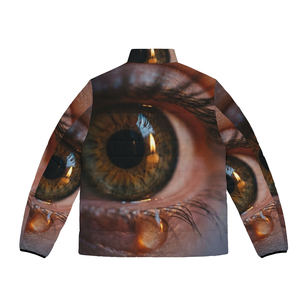 Men's Puffer Jacket - Amber Iris Reflection Fine Art Print |...