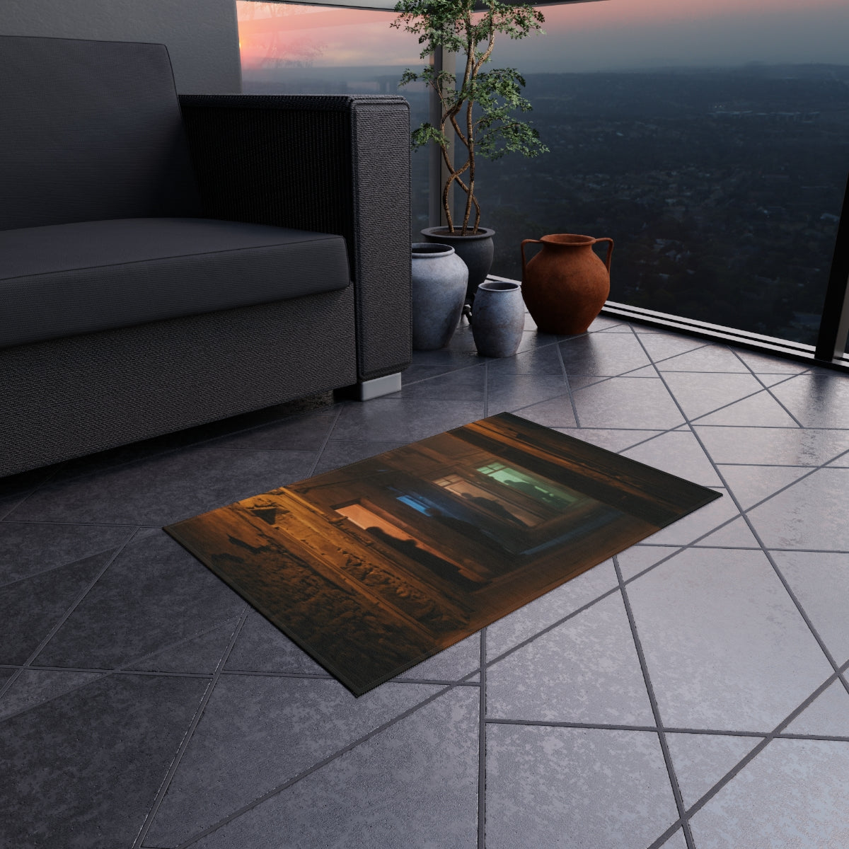 Outdoor Rug - Midnight Echoes Patio Accent | Echovira...