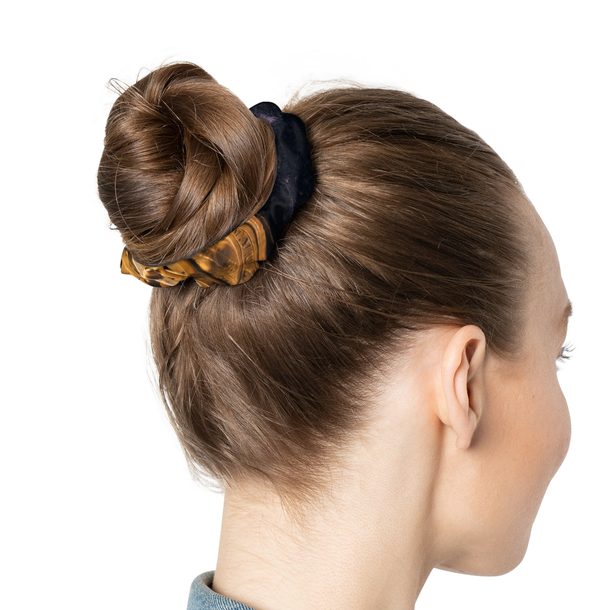 Vintage Brass Sundial Compass Hair Scrunchie
