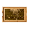 Bamboo Serving Tray - Golden Rays of Unity Wall Art |...