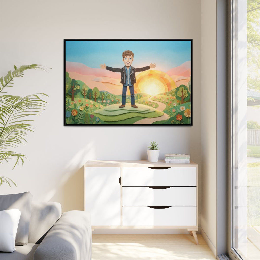 Framed Matte Canvas - Sunny Meadow Story — Black / 1.25"......