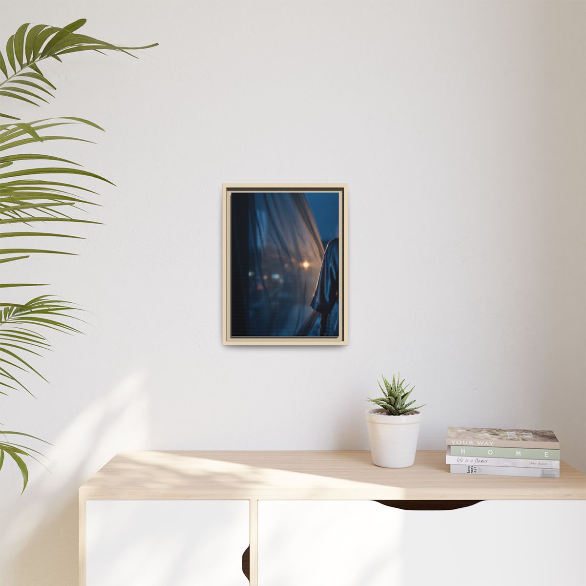 Matte Canvas, Framed - Nocturnal Solitude Silhouette —... |...