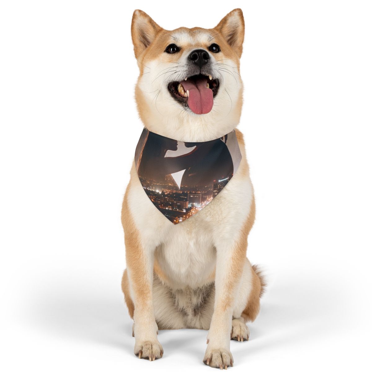 Pet Bandana Collar - City Twilight Lights | Echovira Gallery