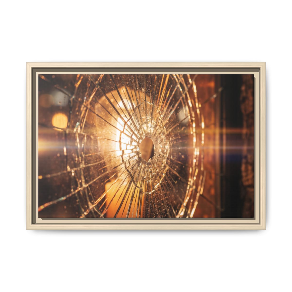 Framed Matte Canvas - Shattered Glass — Natural / 1.25"