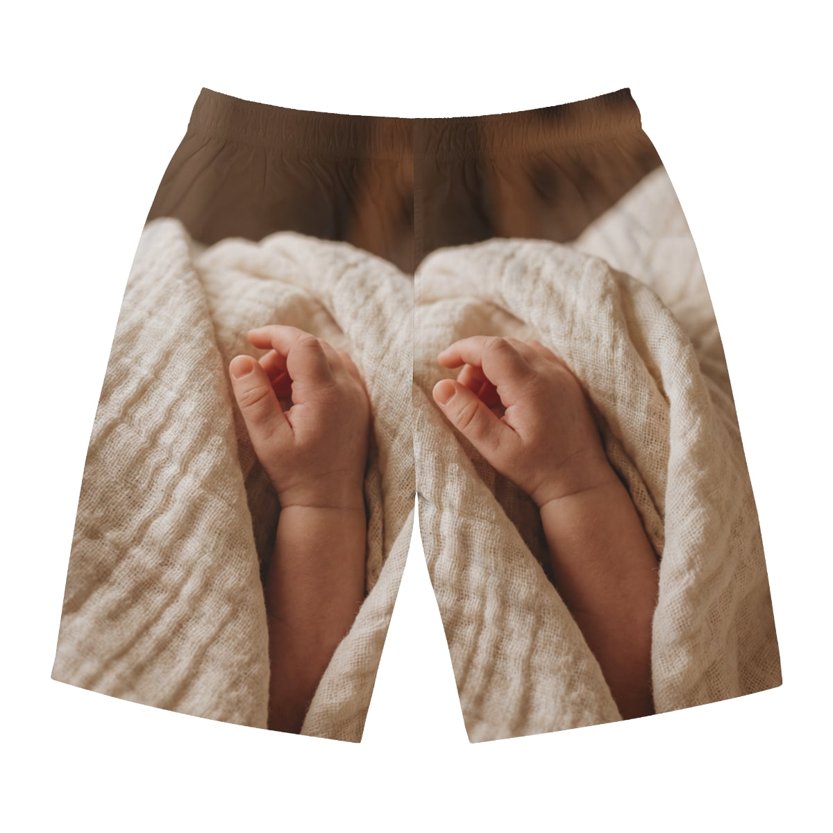 Men's Board Shorts - Tender Newborn Hand in Soft Muslin... |...