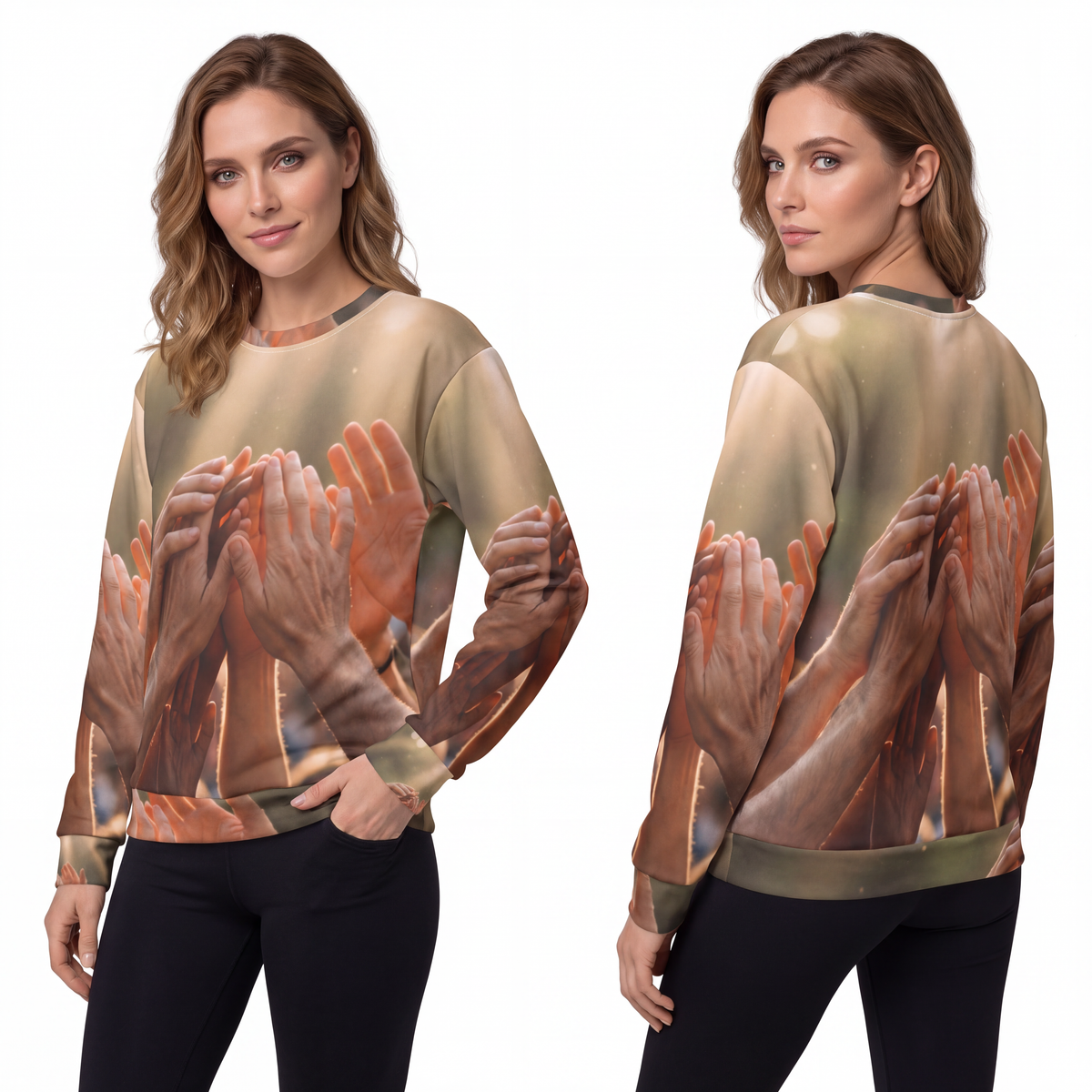 Unisex Sweatshirt - Golden Rays of Unity Wall Art | Echovira...