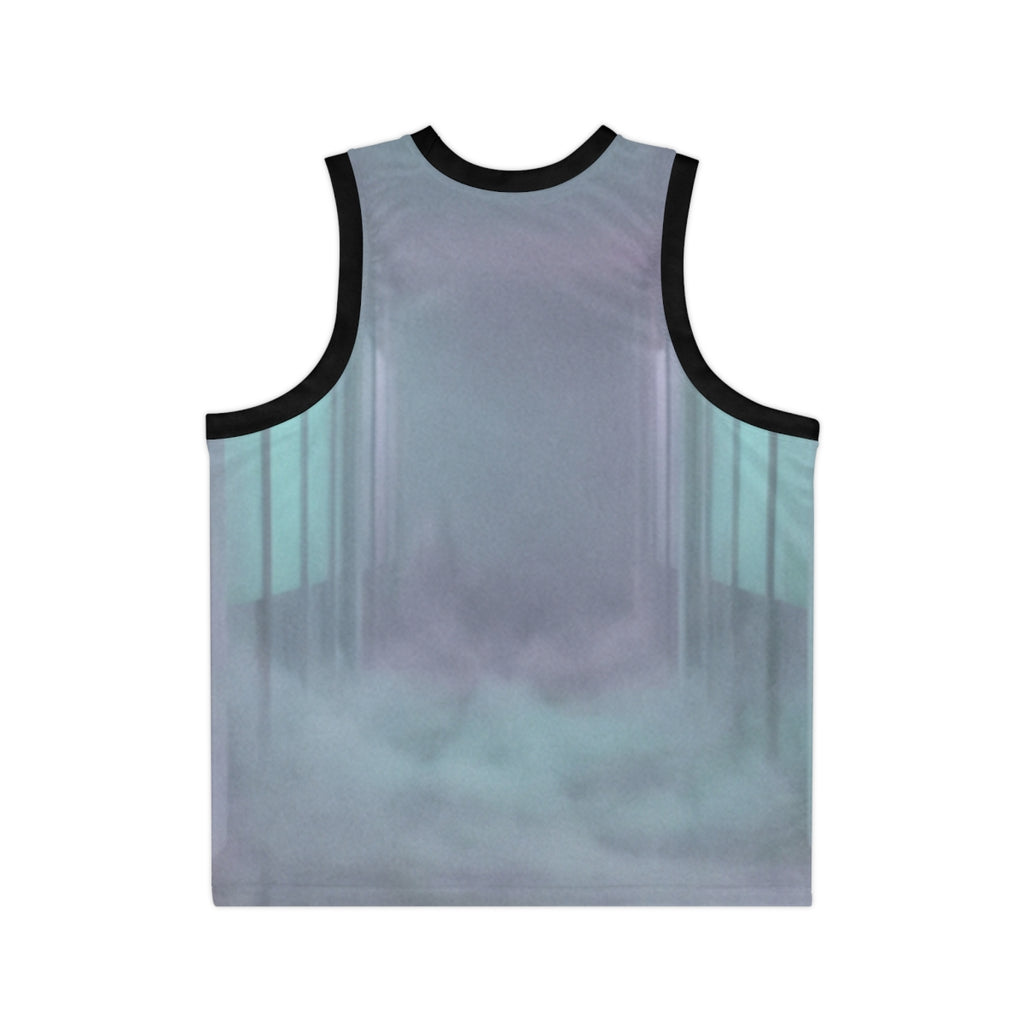 Unisex Basketball Jersey - Liminal Corridor Fog Art Print |...