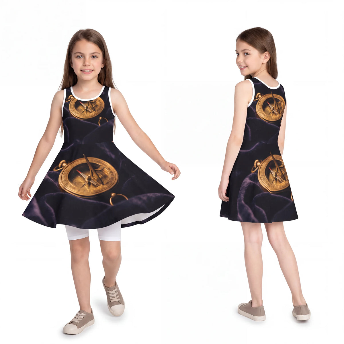 Girls' Brass Sundial Compass Sundress