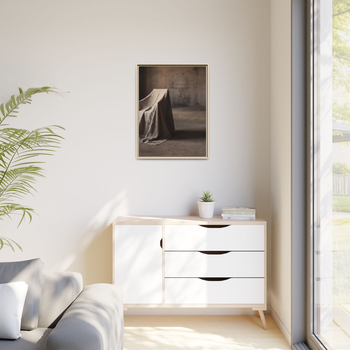 Matte Canvas, Framed - Draped Silence Still Life Art... |...