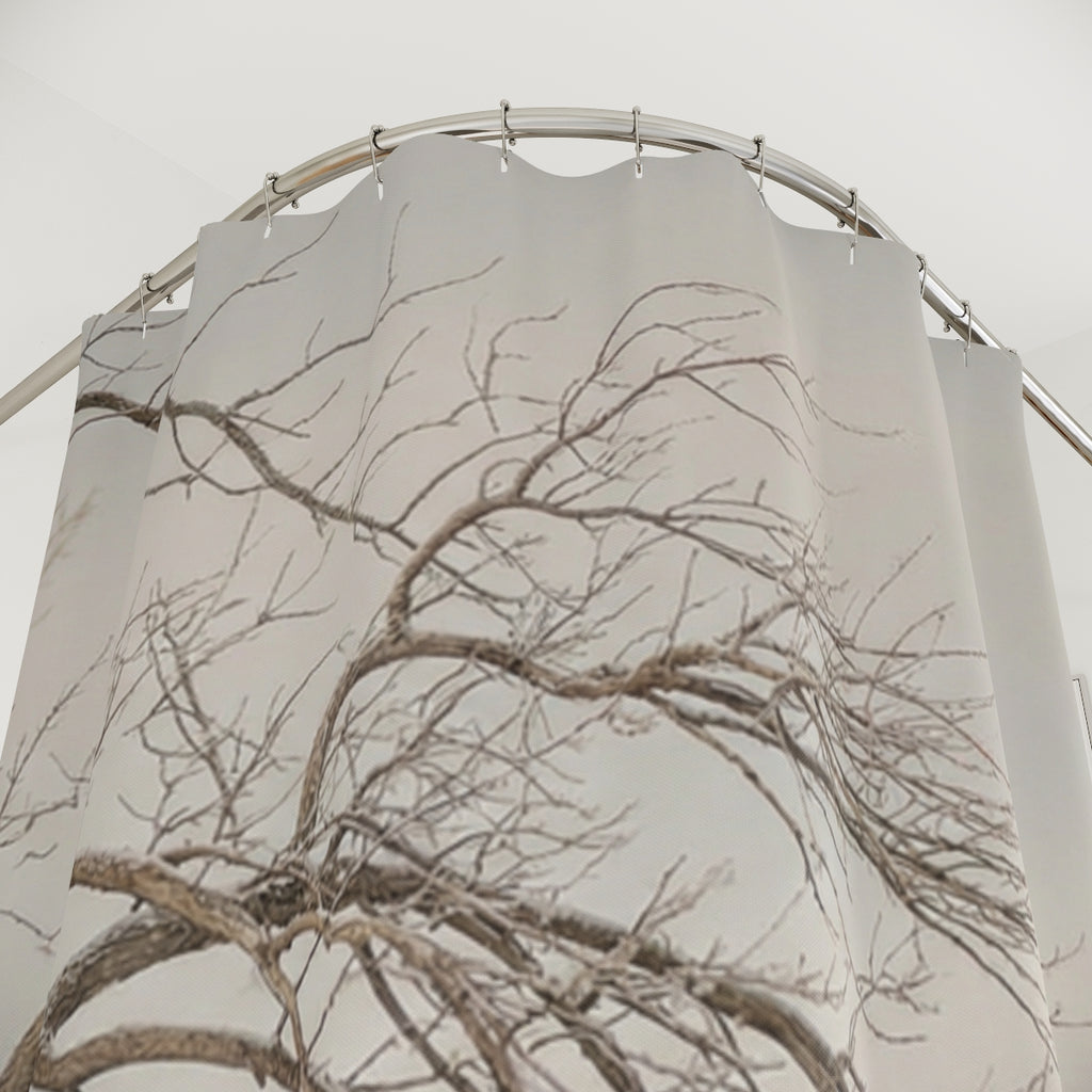 Shower Curtains - Winter Branch Solitude Landscape |...