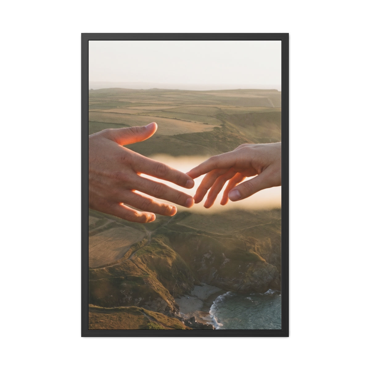 Framed Posters - The Infinite Touch | Ethereal Coastal Art...