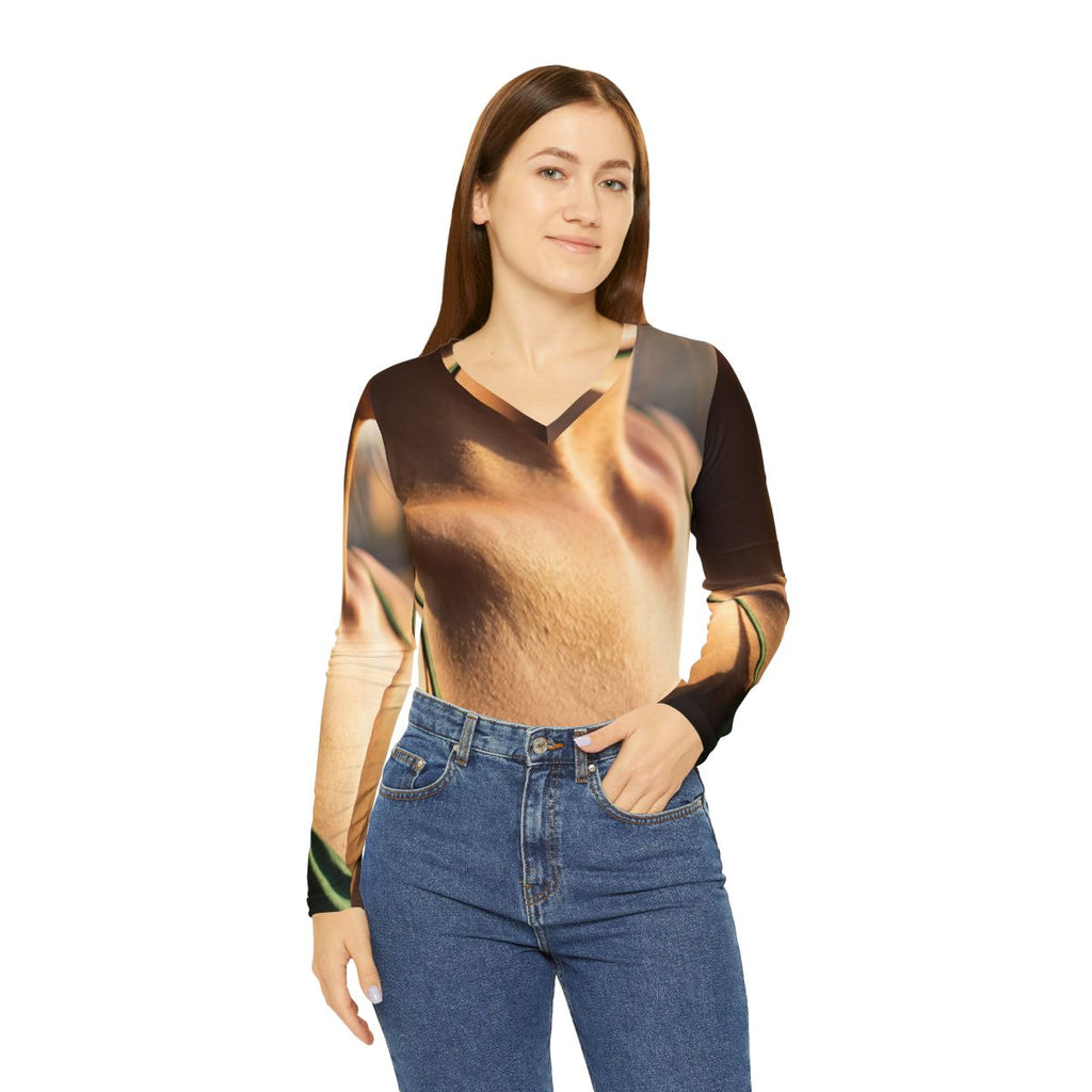 Women's Long Sleeve V-neck Shirt - Golden Hour V-neck Shirt...