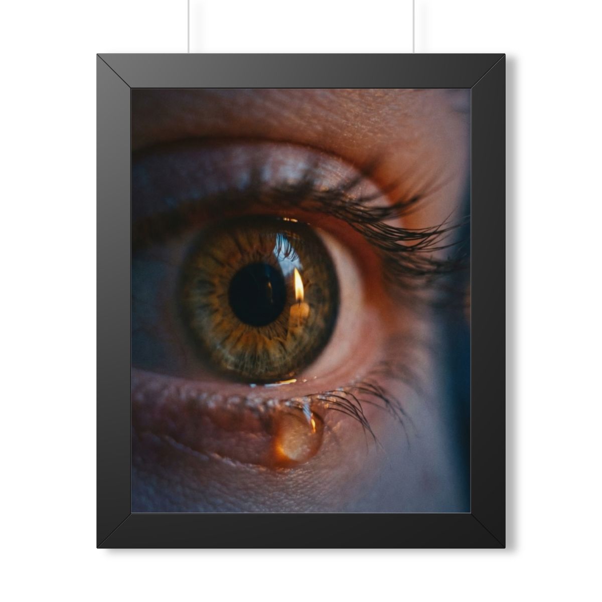 Framed Vertical Poster - Amber Iris Reflection Fine Art... |...