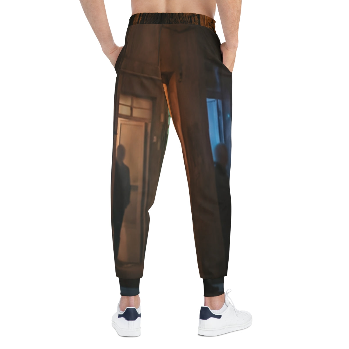 Men's Athletic Joggers - Nocturnal Alleyway Misty Street Art...