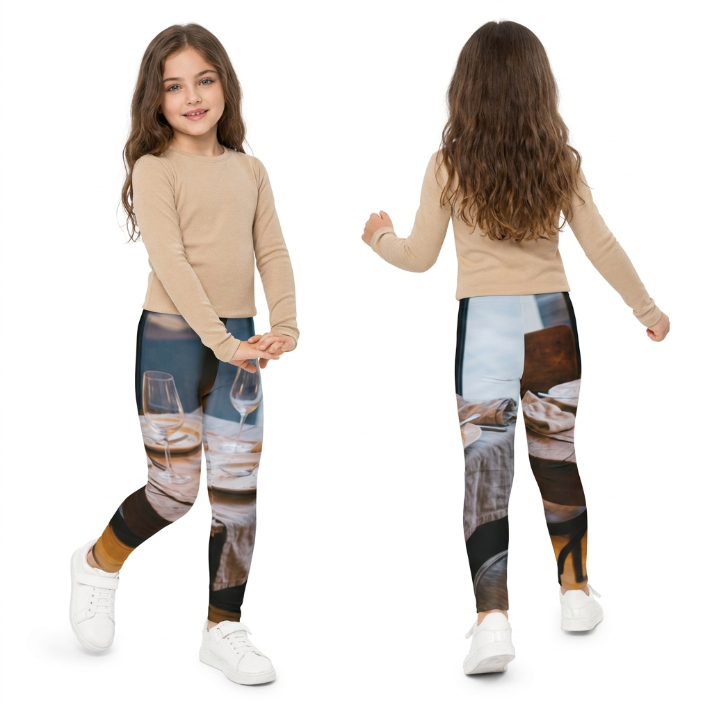 Kids Leggings Parisian Bistro Candlelight