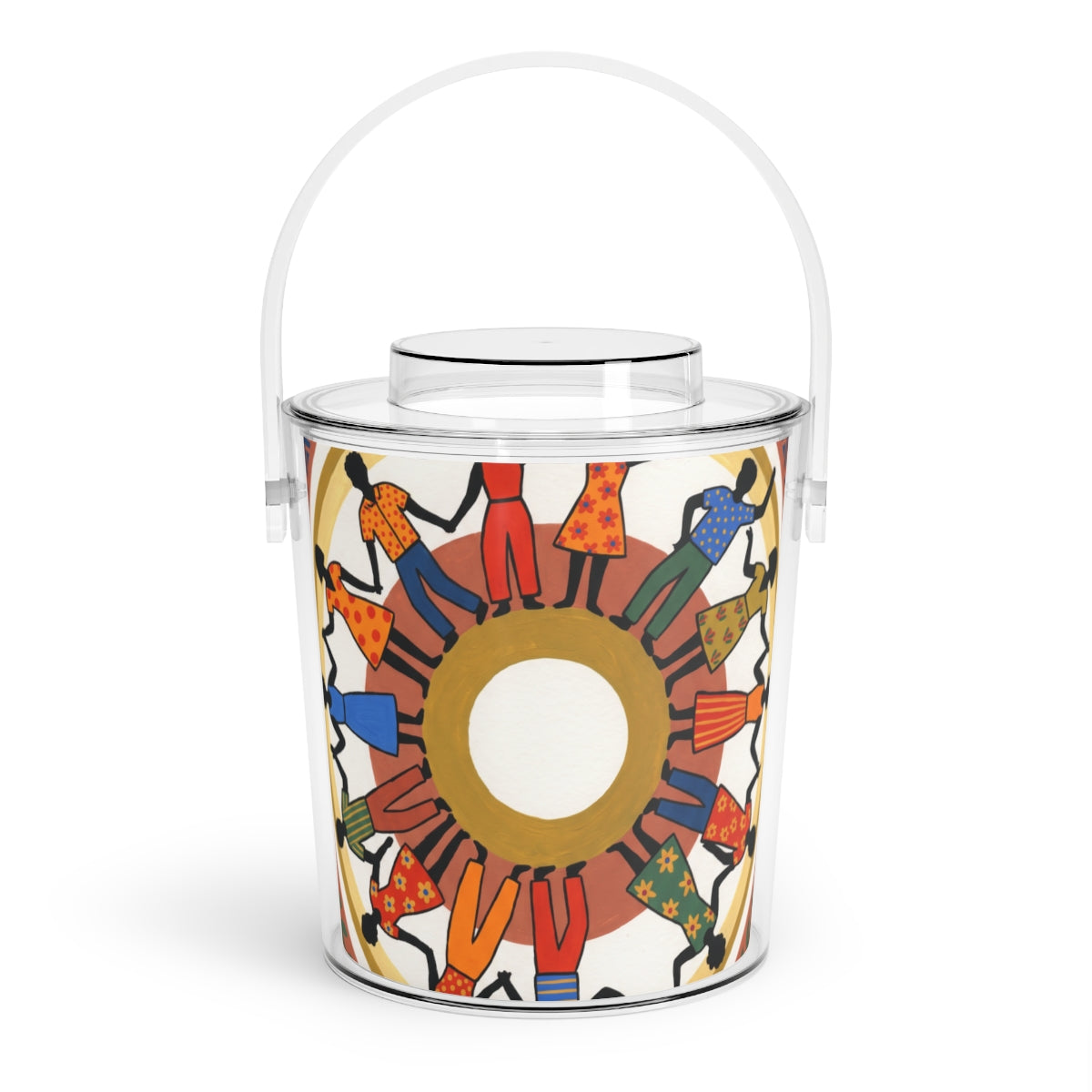 Ice Bucket with Tongs - Unity Mandala Folk Art | Echovira...