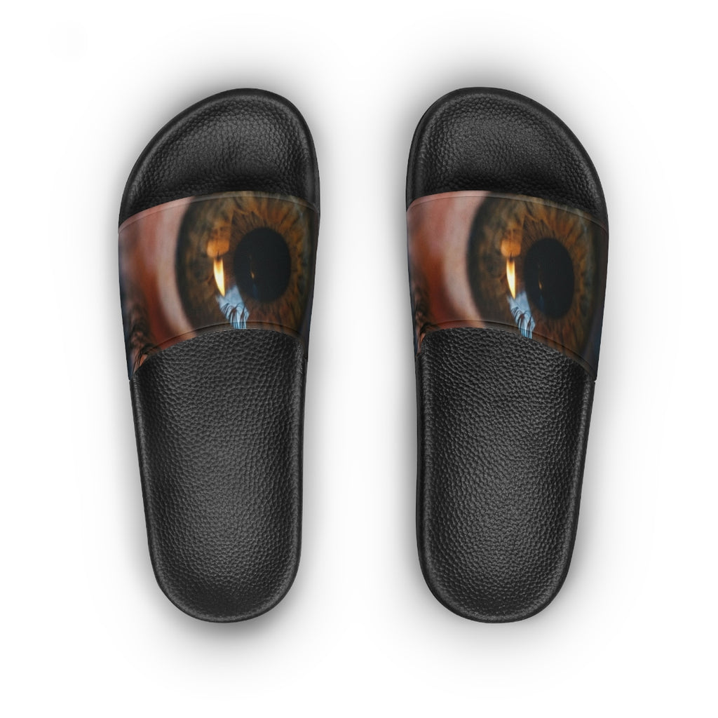 Women's Slide Sandals - Amber Iris Reflection Fine Art Print...