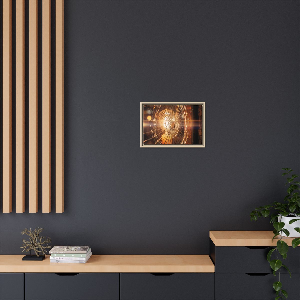 Framed Matte Canvas - Shattered Glass — Natural / 1.25"
