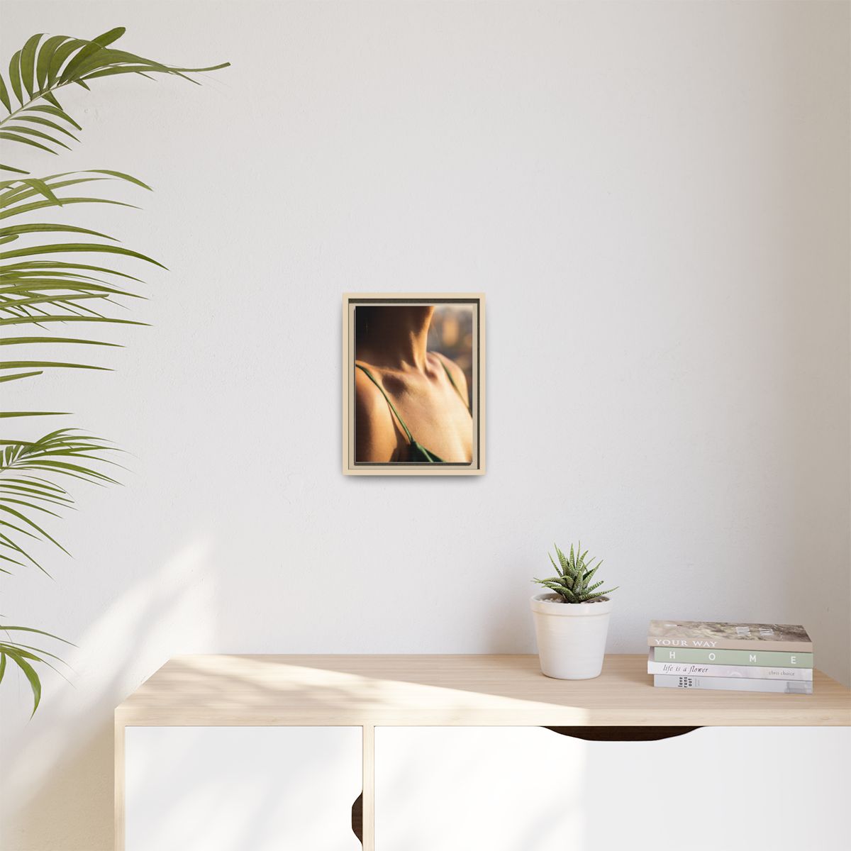 Golden Hour Matte Canvas - Framed Sunset Wall Art — Natural...