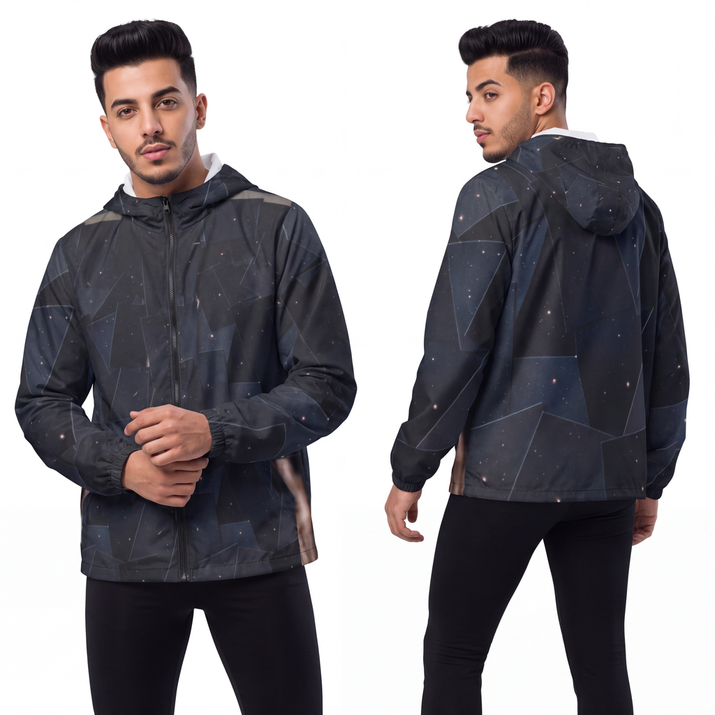Men's Windbreaker Jacket - Obsidian Sky Shell | Echovira...