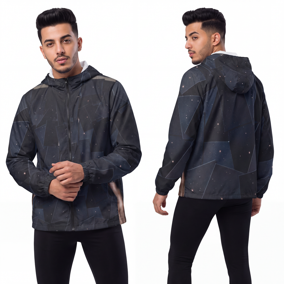 Men's Windbreaker Jacket - Obsidian Sky Shell | Echovira...