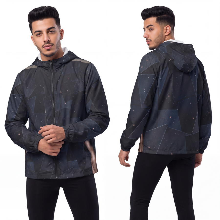 Men's Windbreaker Jacket - Obsidian Sky Shell