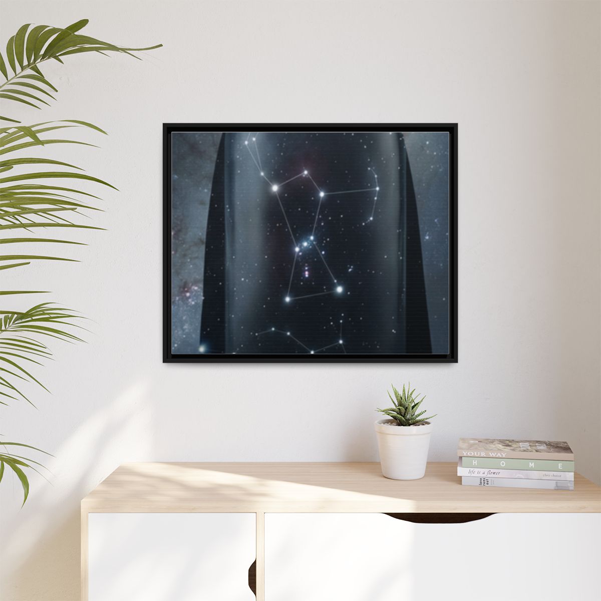 Matte Canvas, Framed - Cosmic Sentinel Orion Constellation...
