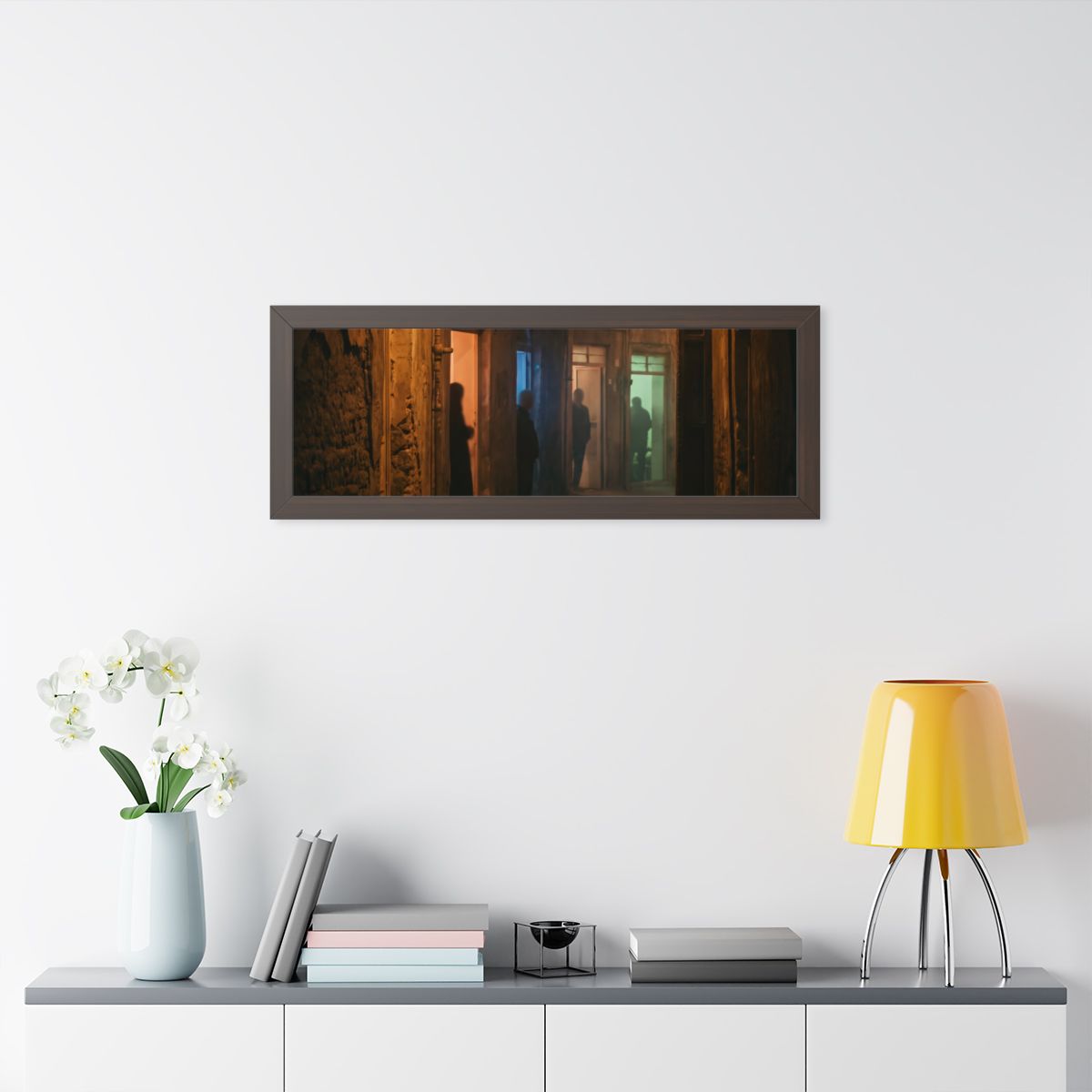 Framed Horizontal Poster - Shadowed Alleyway Mystery Art......