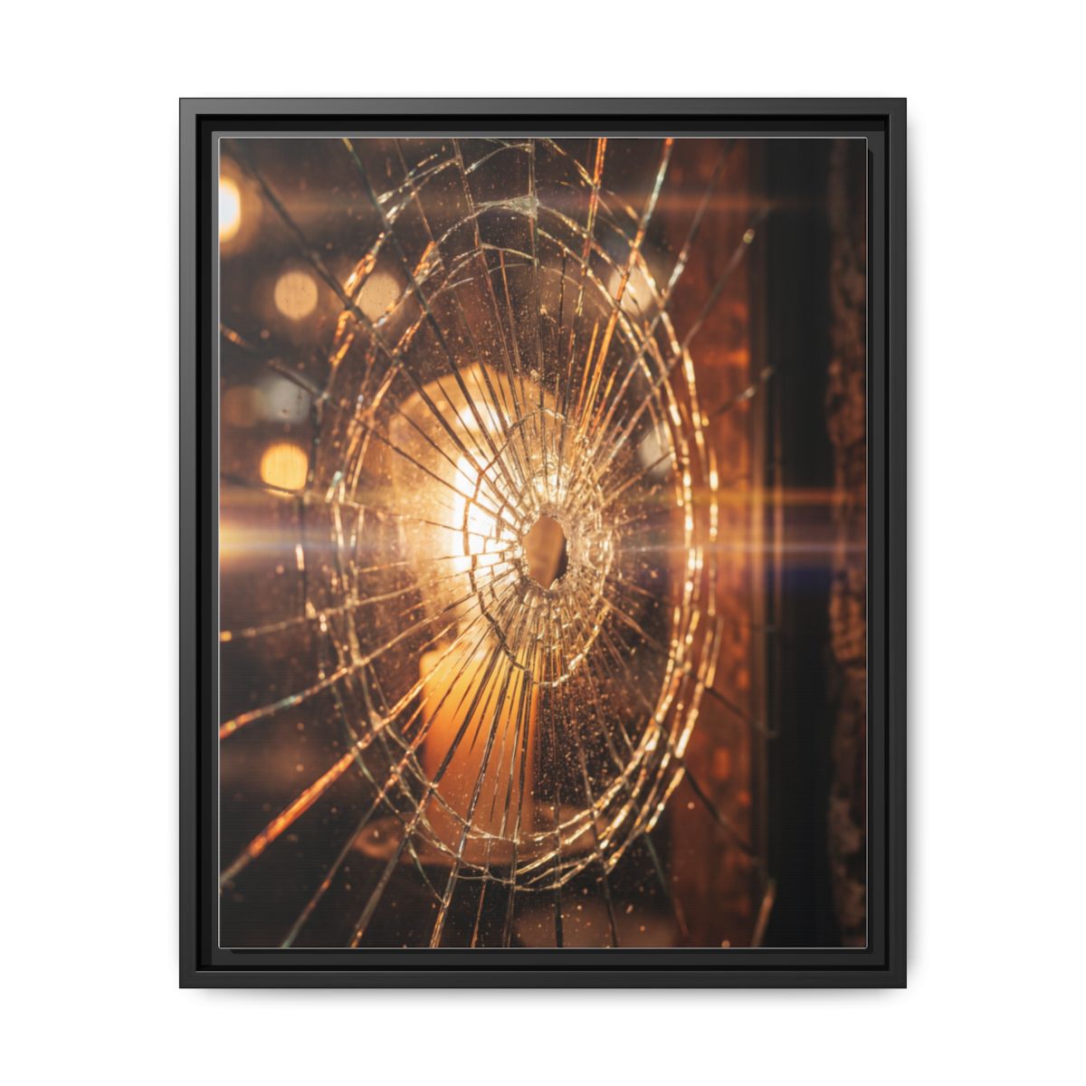 Framed Matte Canvas - Shattered Glass — Black / 1.25"