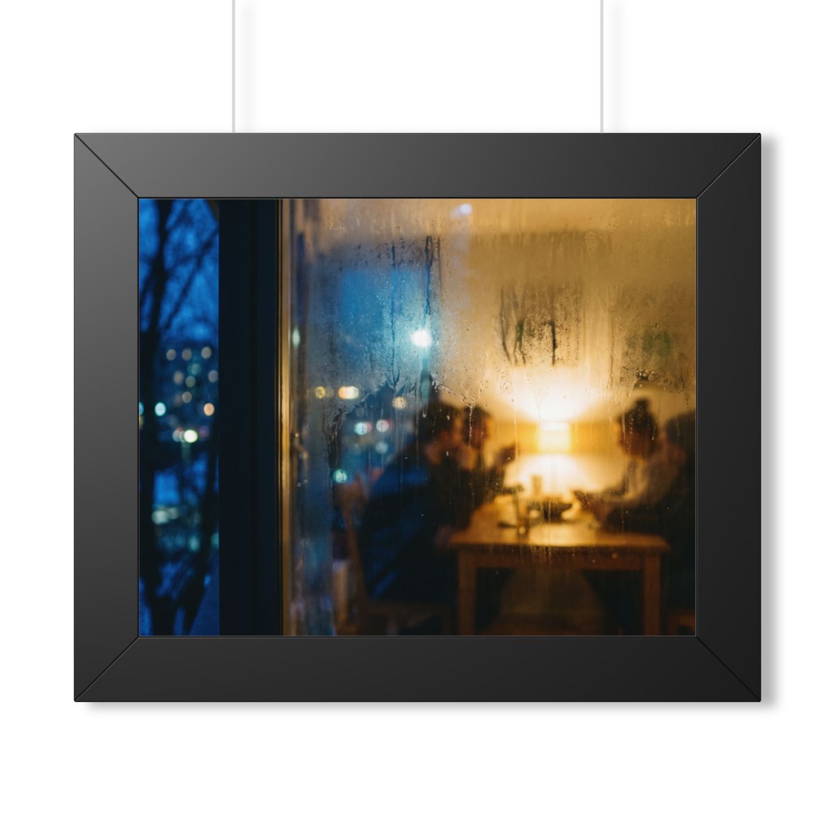 Framed Horizontal Poster - Twilight Gathering — Black... |...