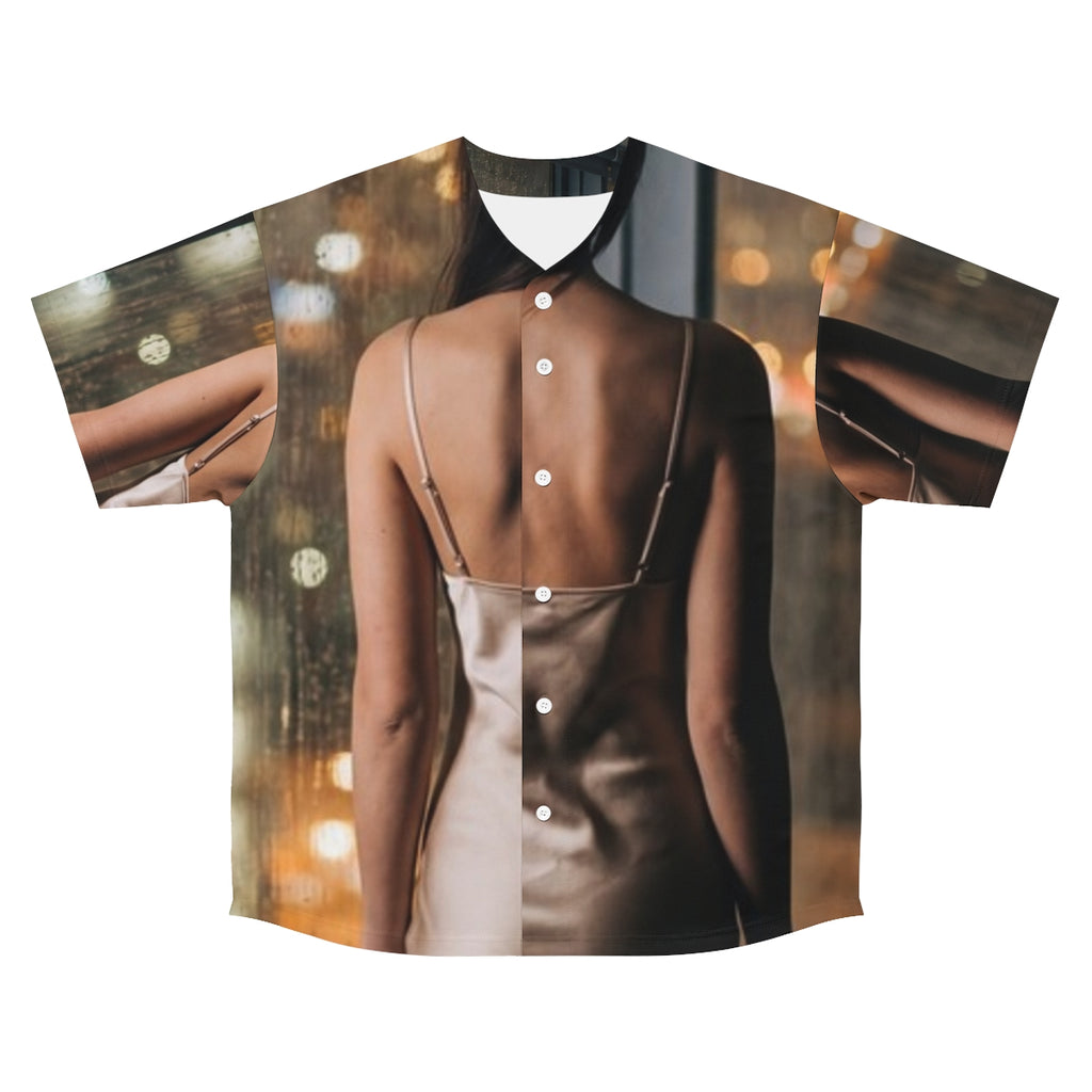 Men's Baseball Jersey - Rainscape Shimmer | Echovira Gallery