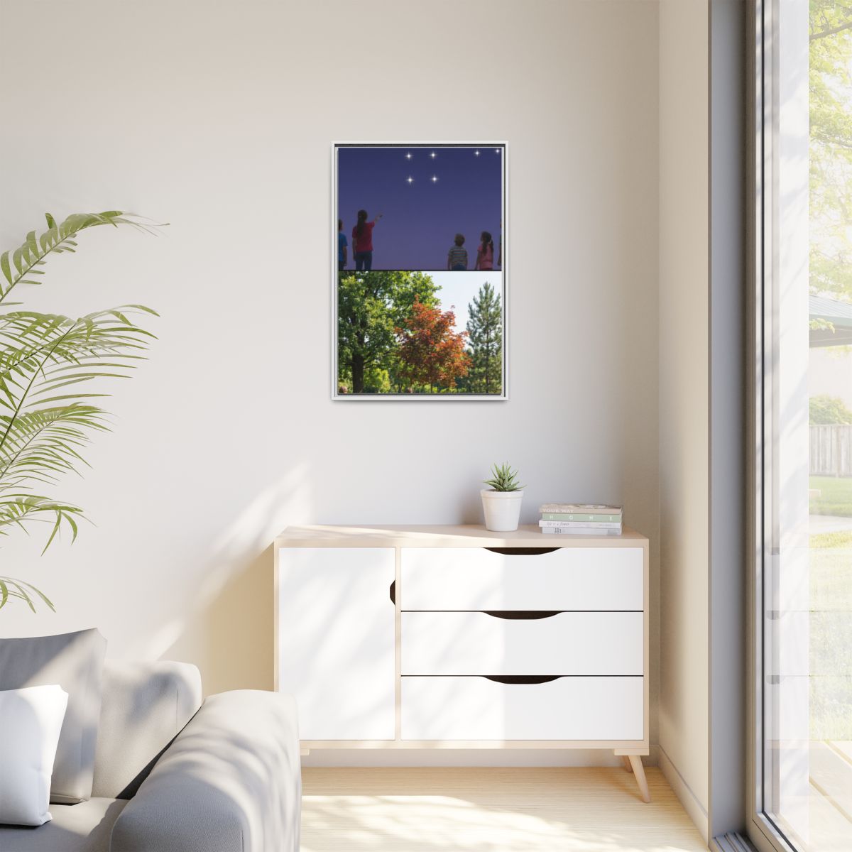 Matte Canvas, Framed - Stardust & Forest Discovery — White /...