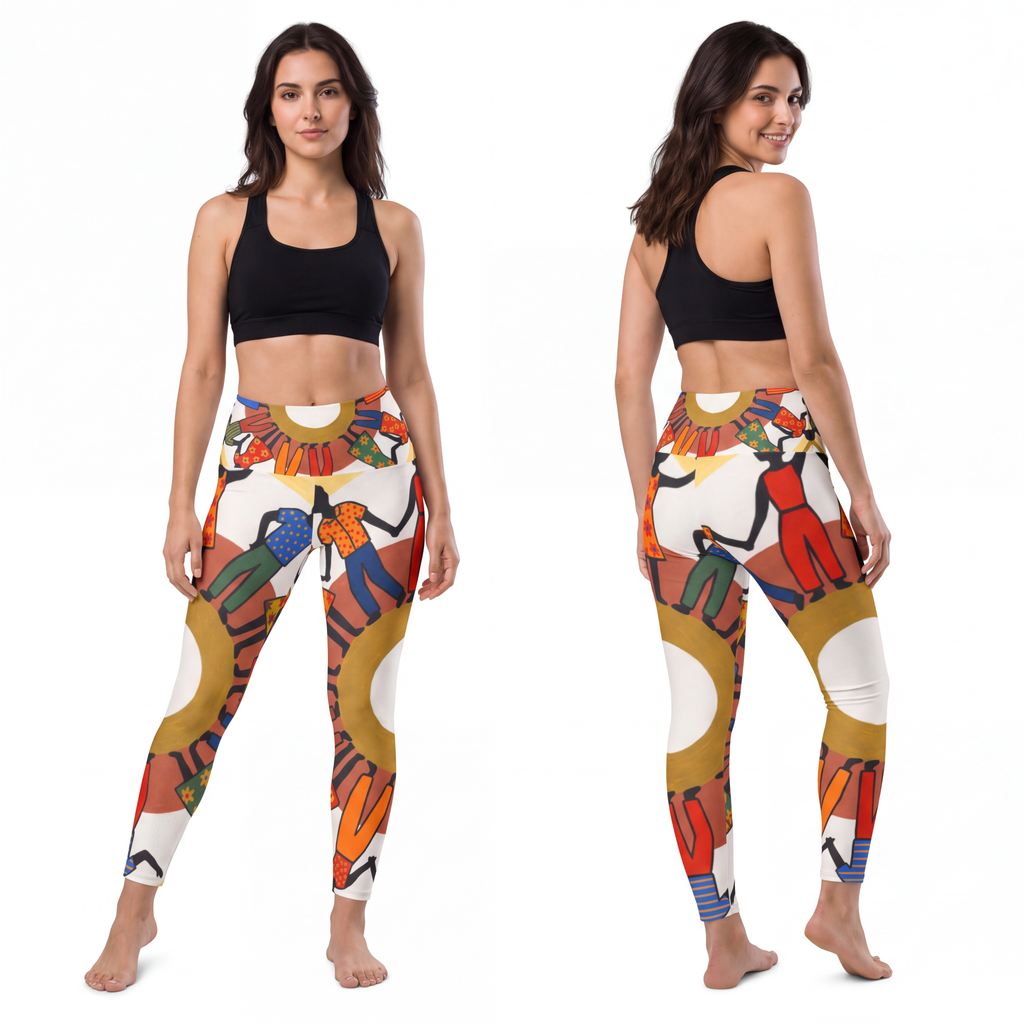 Women's Yoga Pants - Unity Mandala Folk Art | Echovira...