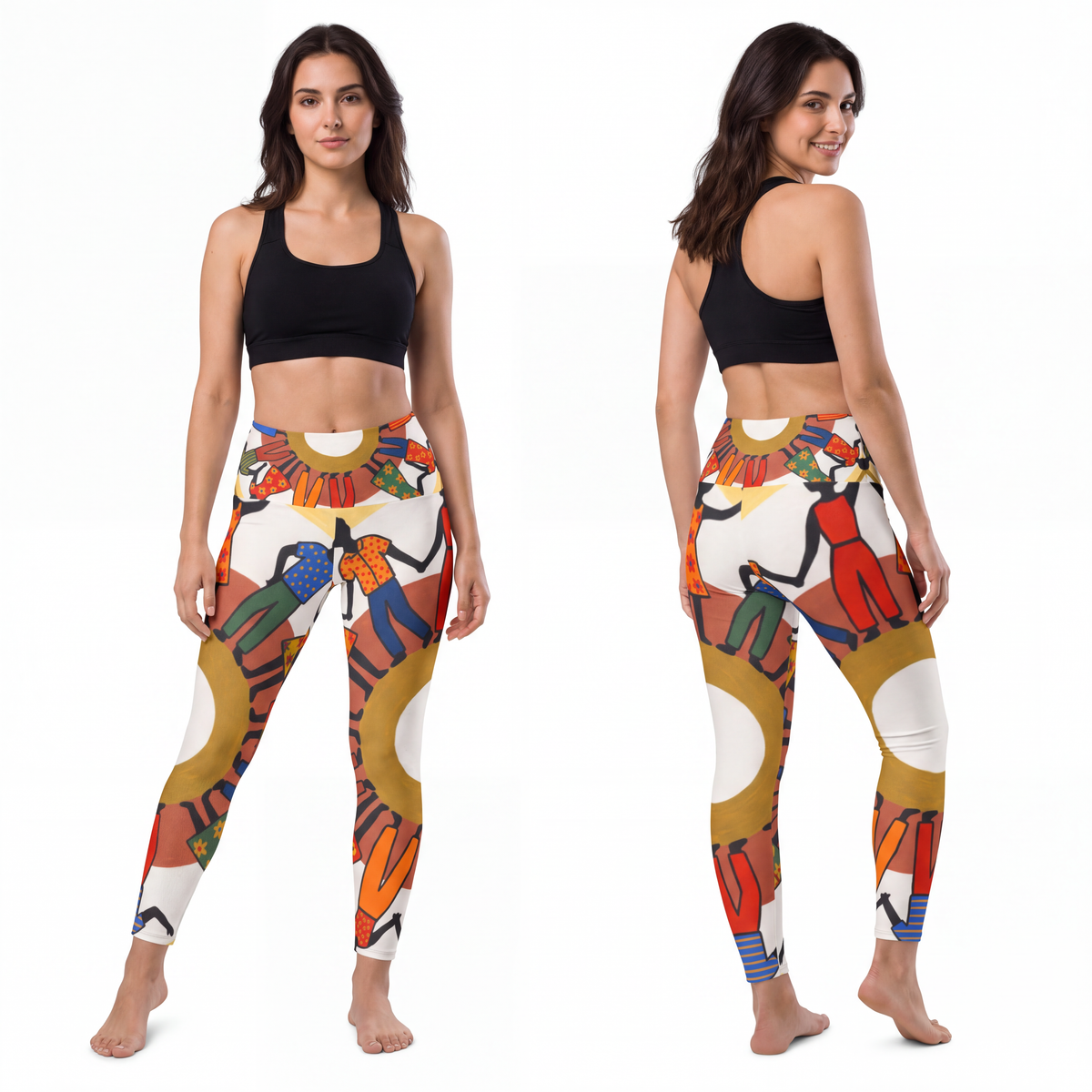 Women's Yoga Pants - Unity Mandala Folk Art | Echovira...