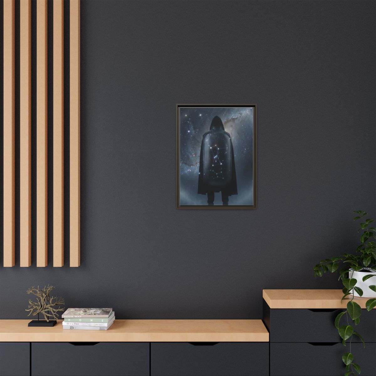 Framed Matte Canvas - Cosmic Sentinel — Espresso / 1.25"......