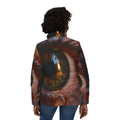 Women's Puffer Jacket - Amber Iris Reflection Fine Art Print...