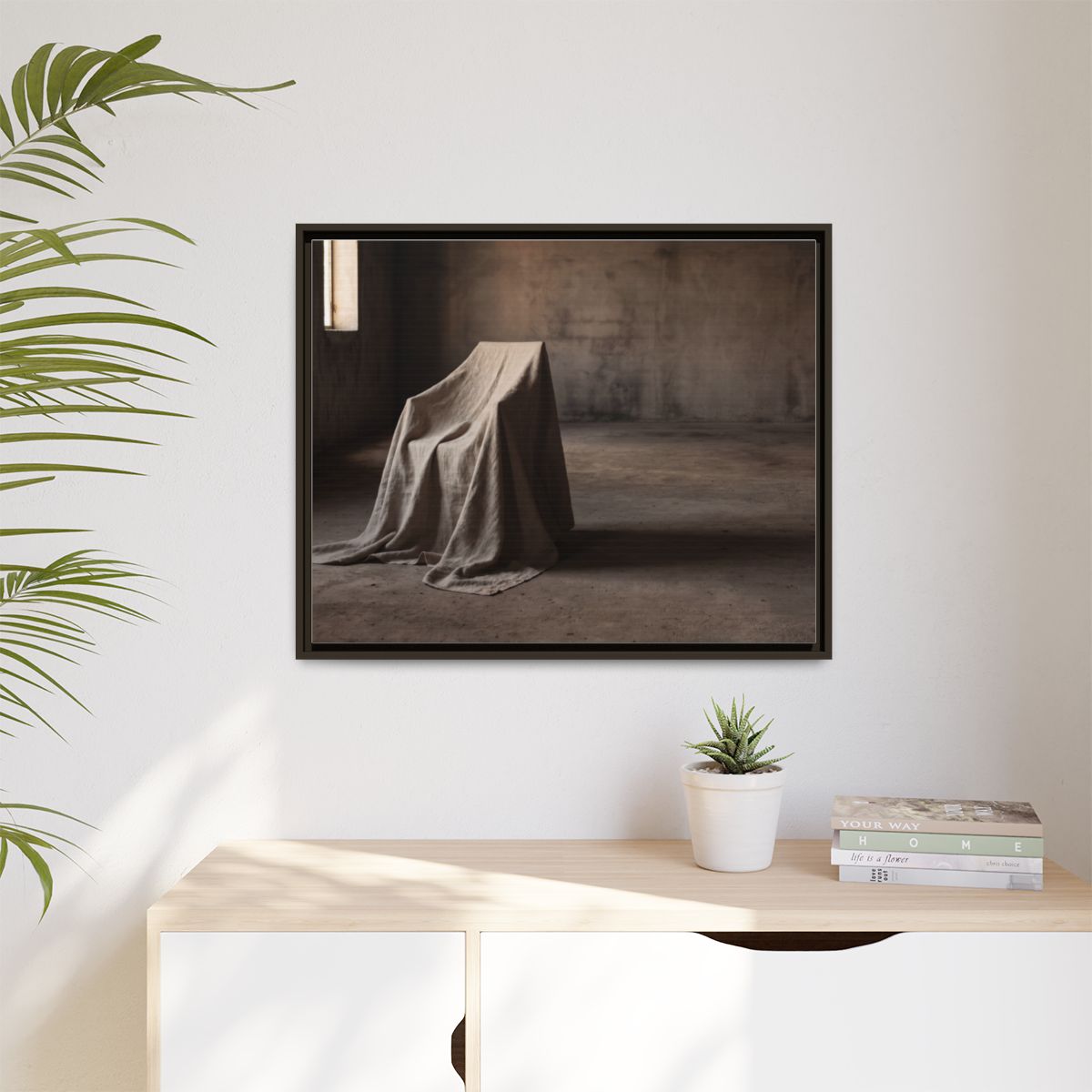 Matte Canvas, Framed - Draped Silence Still Life Art... |...