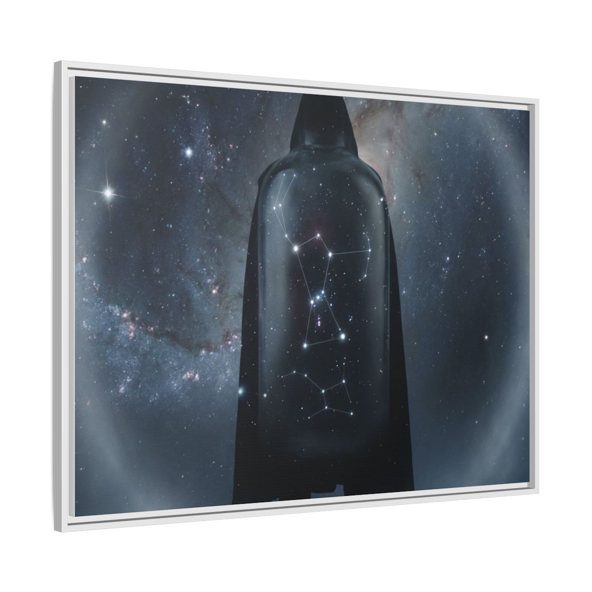 Framed Matte Canvas - Cosmic Sentinel — White / 1.25" (10×8, 12×9, 14×11, 16×12, 20×10, 18×12, 20×16, 24×16, 24×18, 36×12, 24×20, 32×16, 30×20, 30×24, 32×24, 48×16, 36×24, 48×24, 40×30, 60×20, 48×32, 60×30 & 60×40)