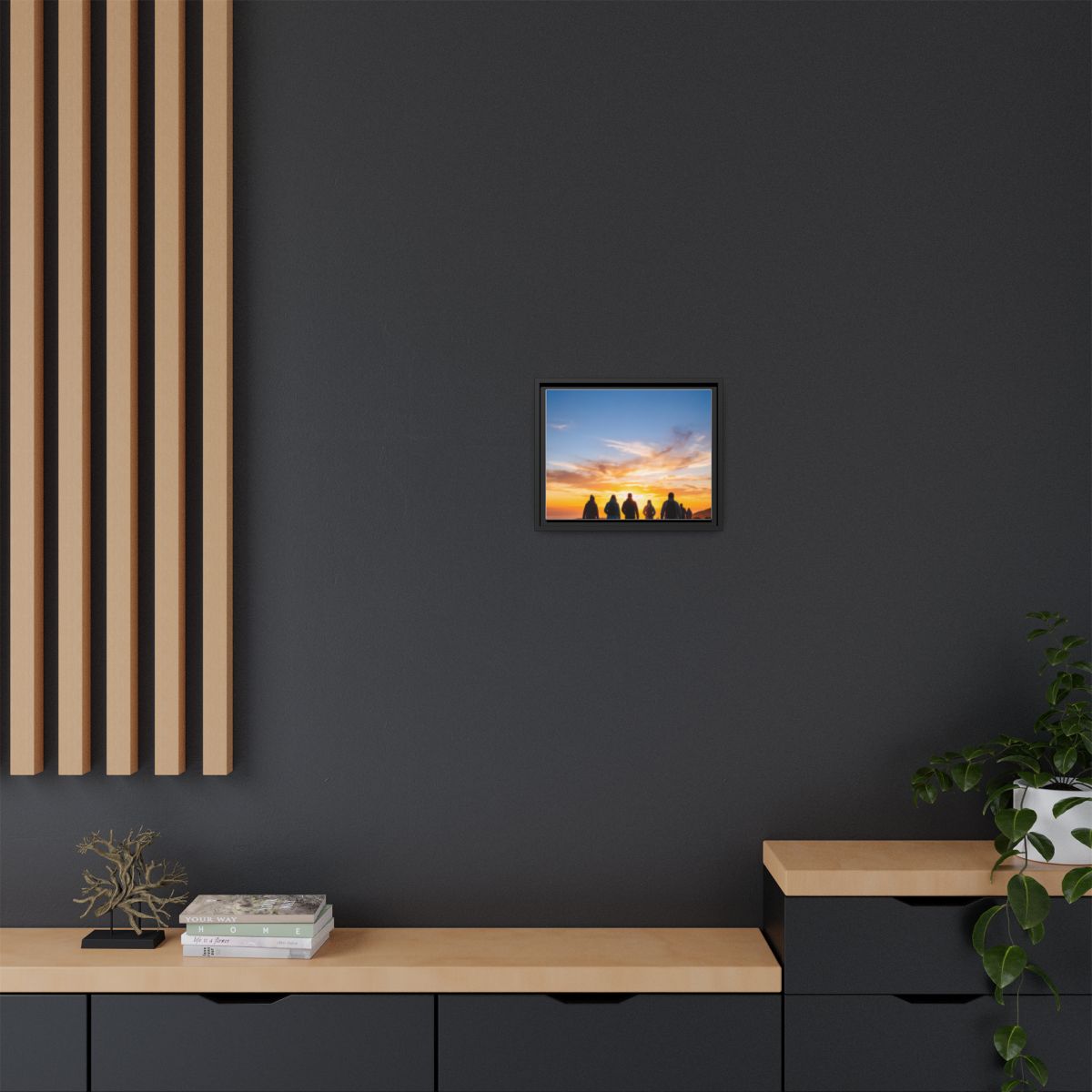 Framed Matte Canvas - Radiant Sunset Art — Black / 1.25"