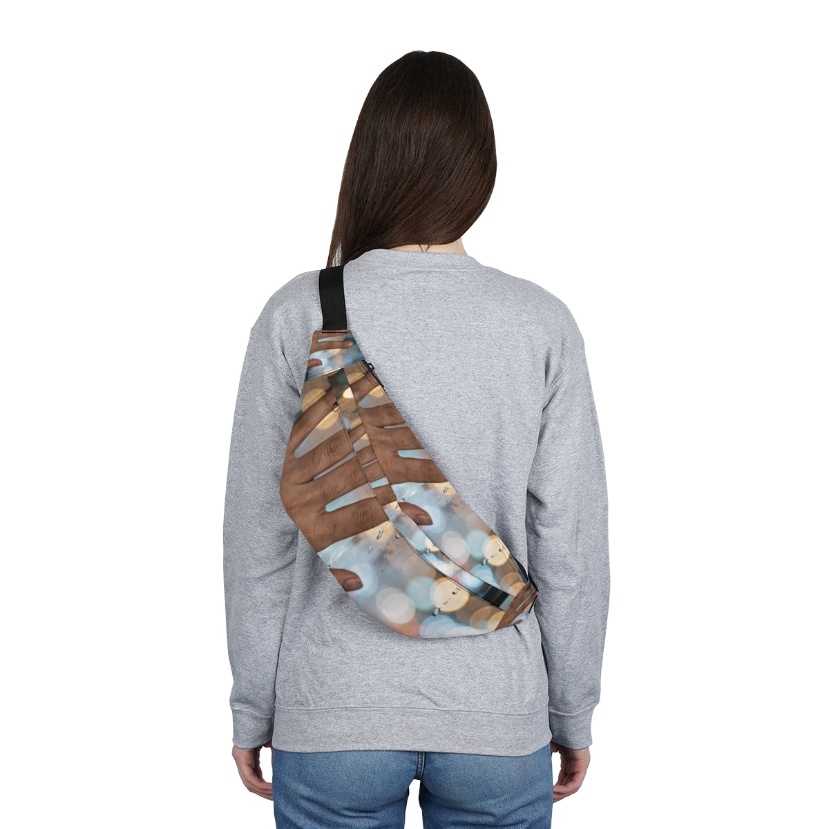 Large Fanny Pack with Rainy City Window Art