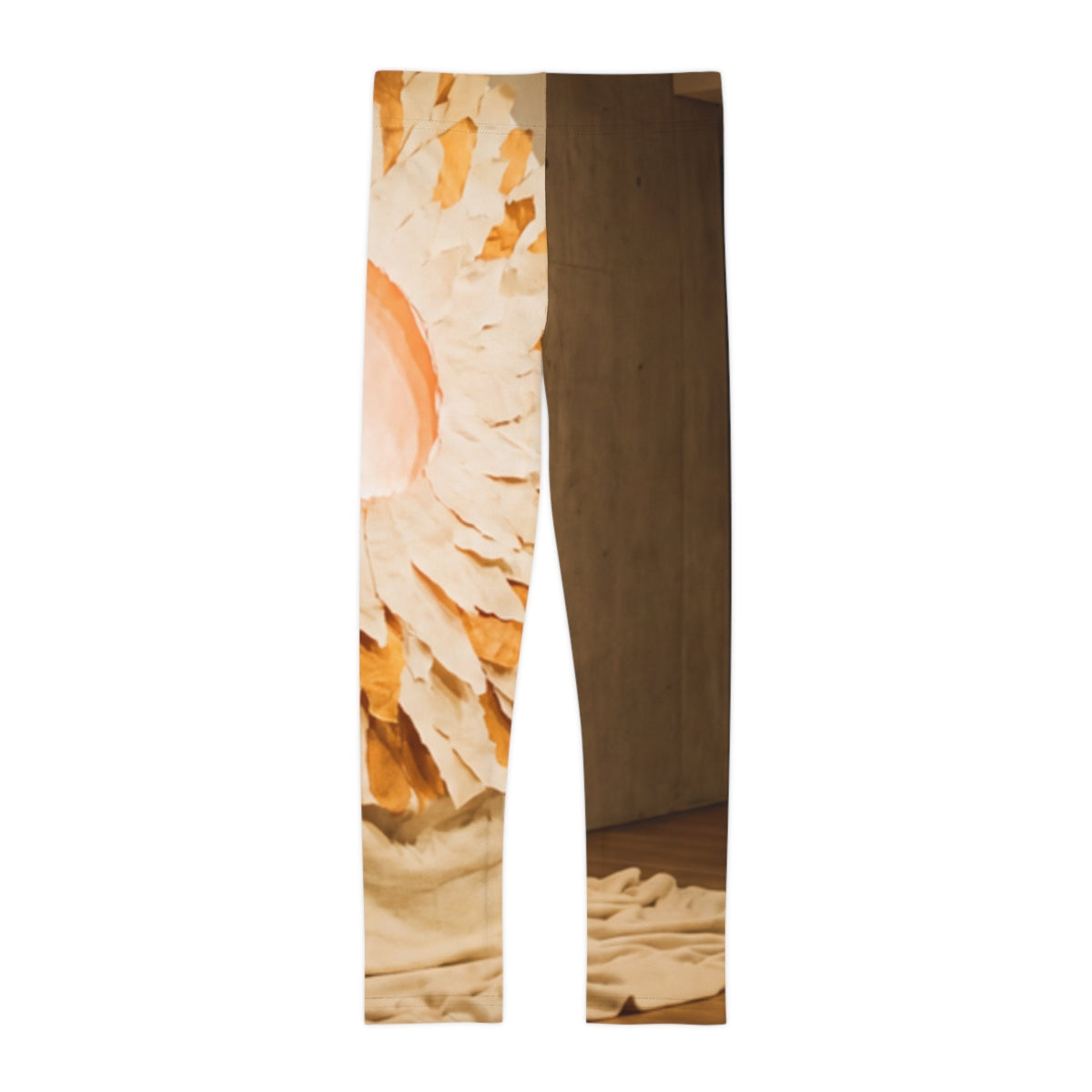 Kids Leggings with Minimalist Fiber Bloom Art